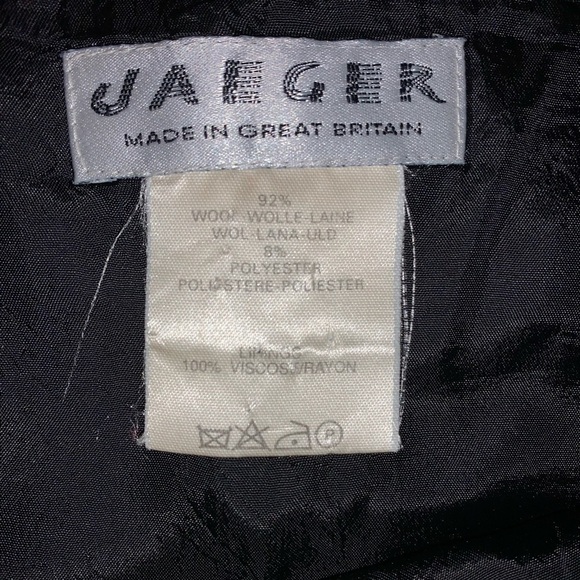 Jaegar Great Britain vintage wool pencil skirt red plaid holiday lined split - Picture 9 of 10